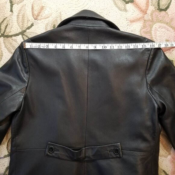 Gap Black Leather Jacket w/ Reversible Zipper and Quilted Lining - Picture 9 of 16